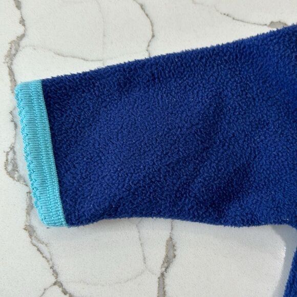 Carter's | Infant Girls Blue Floral Soft Fleece Jumpsuit Romper 0-3M - Picture 8 of 16